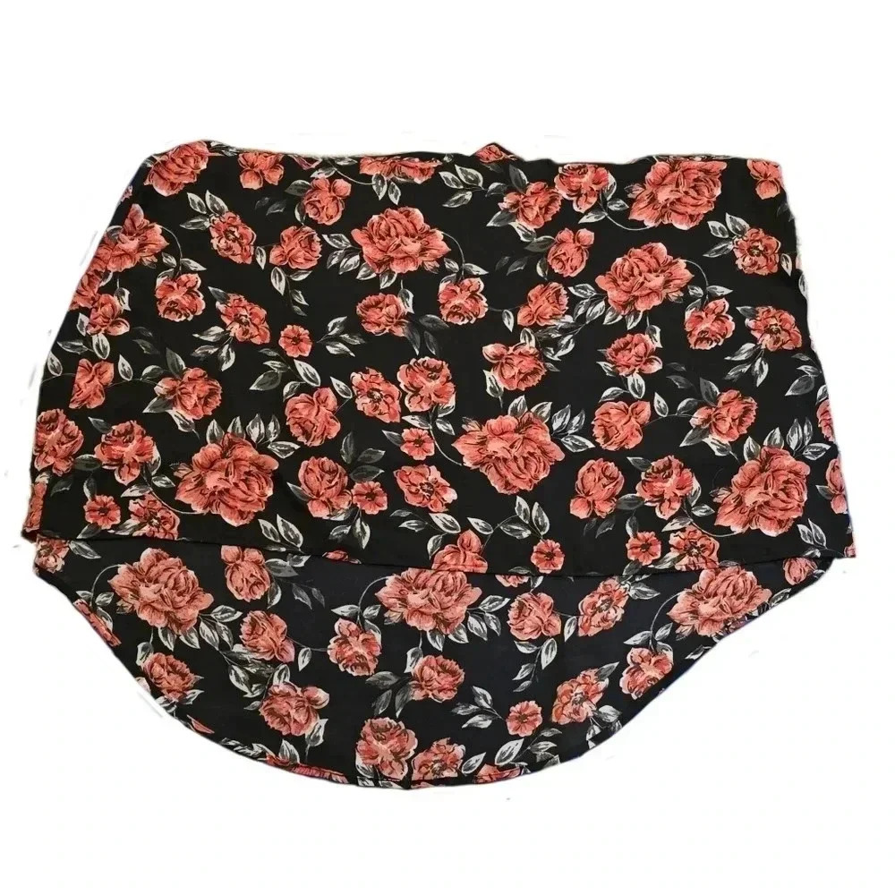 Torrid, Size 0X (L), Black and Red Floral Hi-Low Strappy Tank - Picture 6 of 14